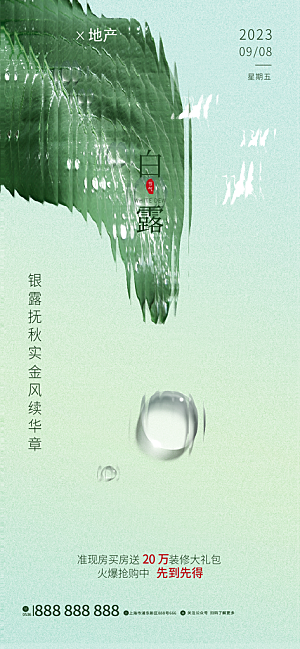 白露节气简约大气海报