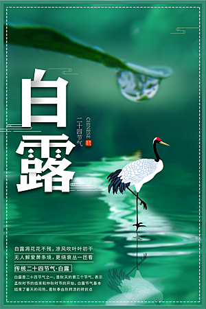 白露节气简约大气海报