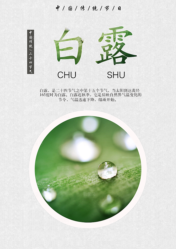 传统节气白露海报模版素材