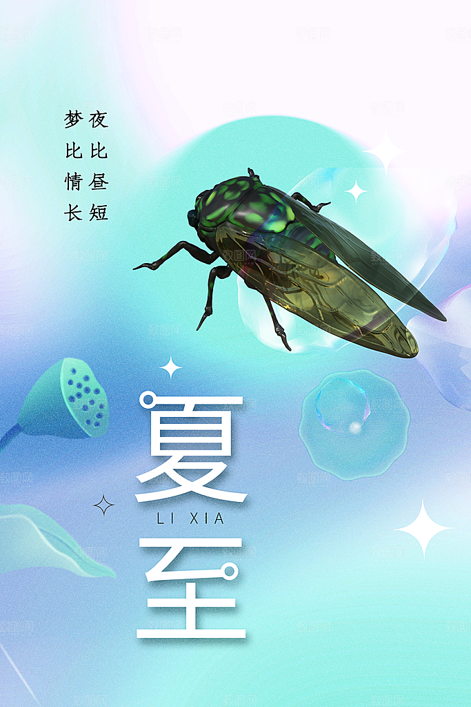 夏至节气传统活动海报