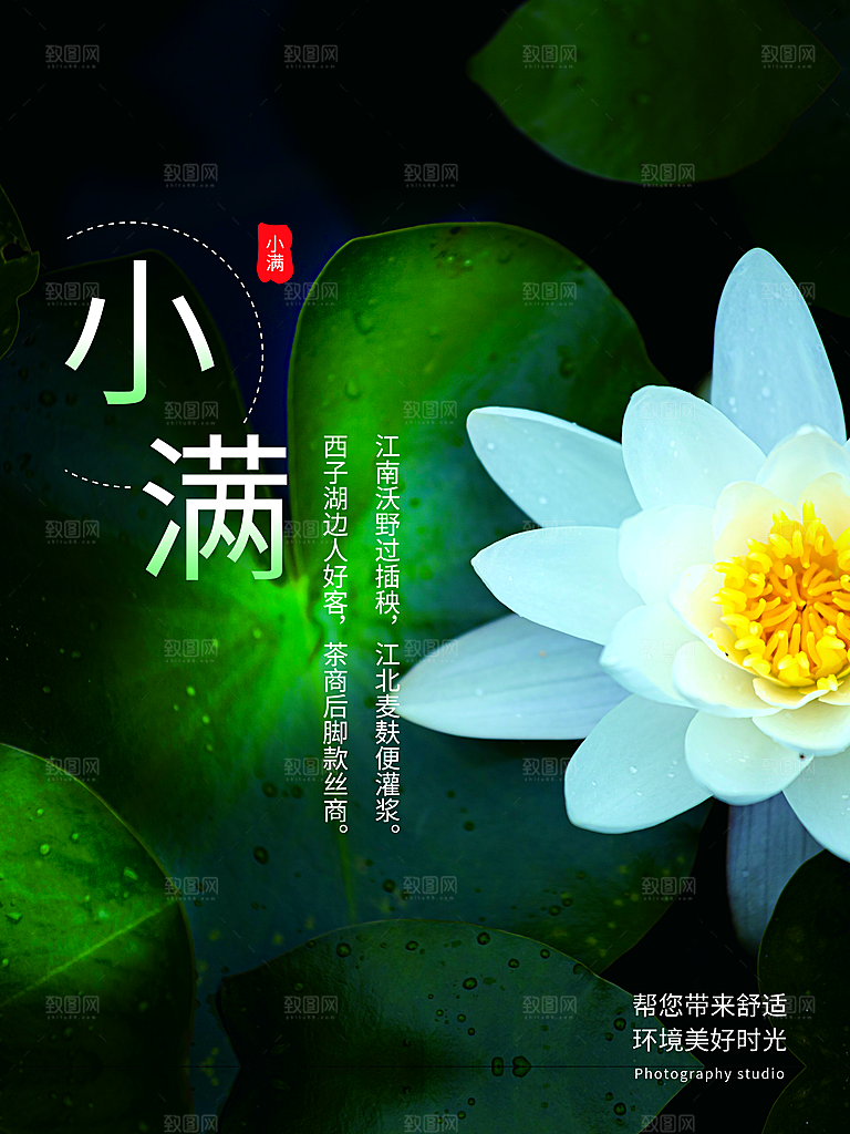 传统节气小满海报模版素材