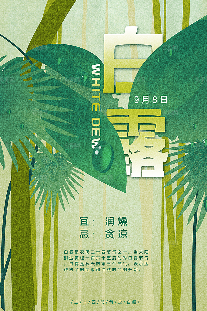传统节气白露海报模版素材
