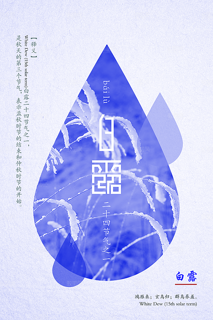 传统节气白露海报模版素材