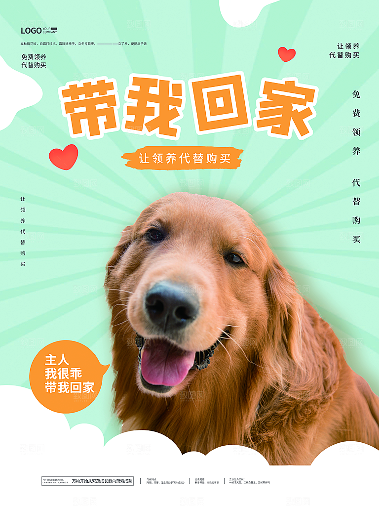 宠物动物口粮商店美容海报