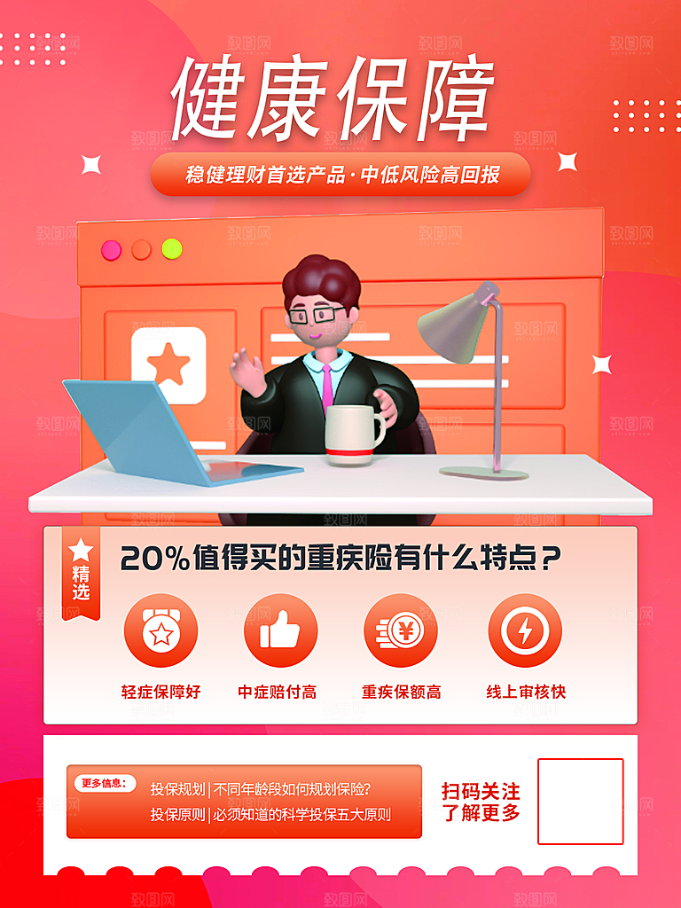 金融理财投资简约大气宣传海报