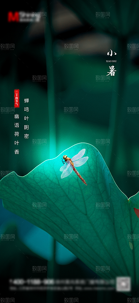 小暑插画传统夏日节日节气唯美海报