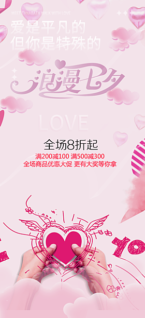 美丽七夕节情人节爱情活动海报