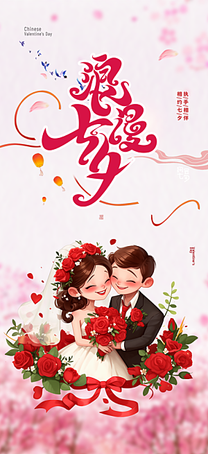 七夕节情人节爱情活动海报