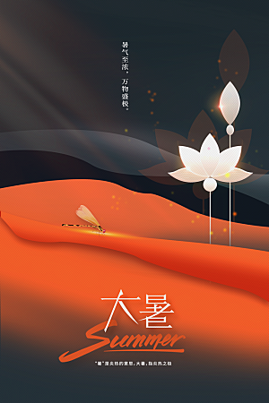 大暑节气传统海报