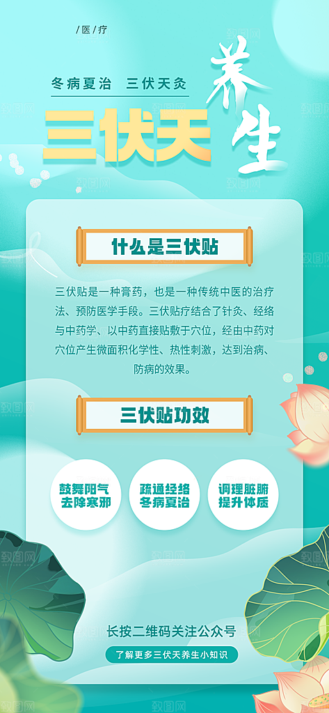 夏日初伏中伏三伏天海报