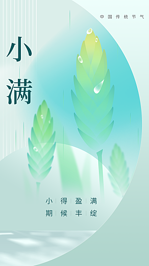 传统节气小满海报模版