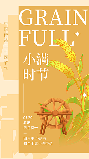 传统节气小满海报模版