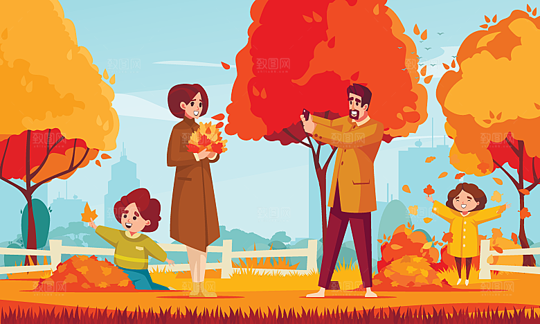 潮流户外运动锻炼大自然场景扁平人物插画
