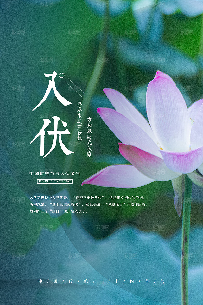 简约大气夏季三伏天海报模板