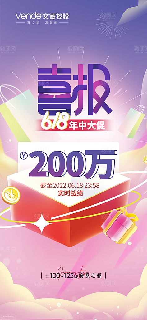 地产业绩销售战报喜报海报