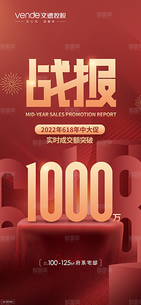 地产业绩销售战报喜报海报