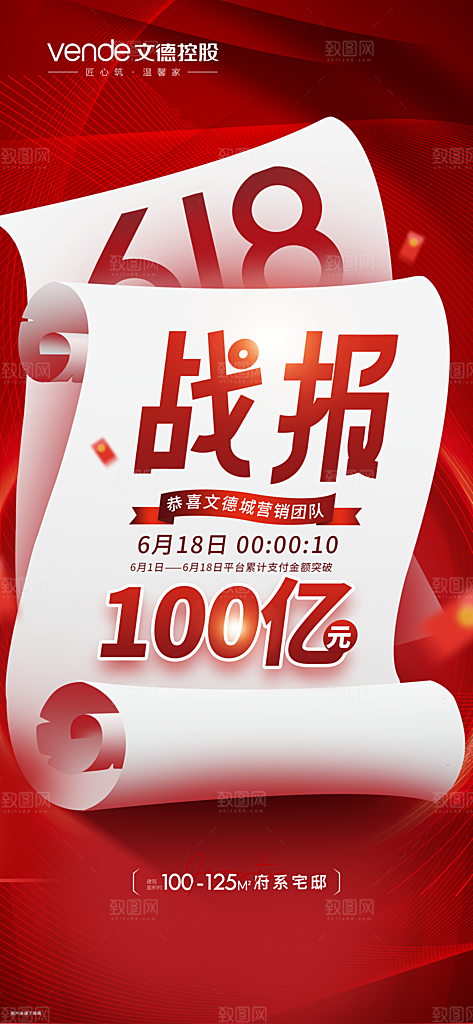 地产业绩销售战报喜报海报