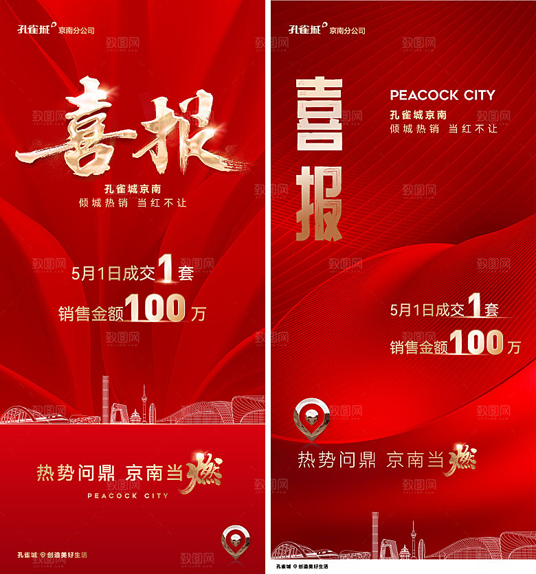 业绩销售战报喜报海报