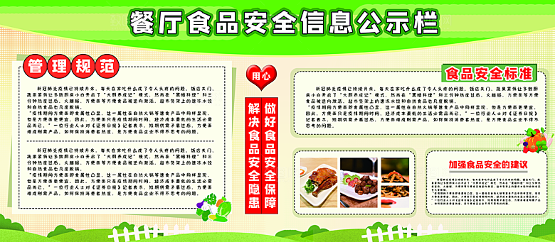 餐厅食品安全信息公示栏