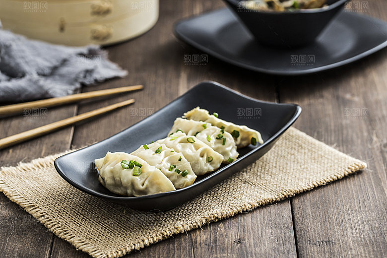 手工饺子美食背景