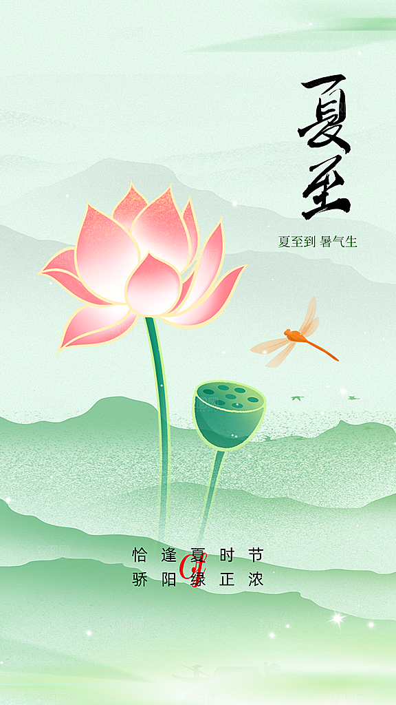 夏至节气传统海报