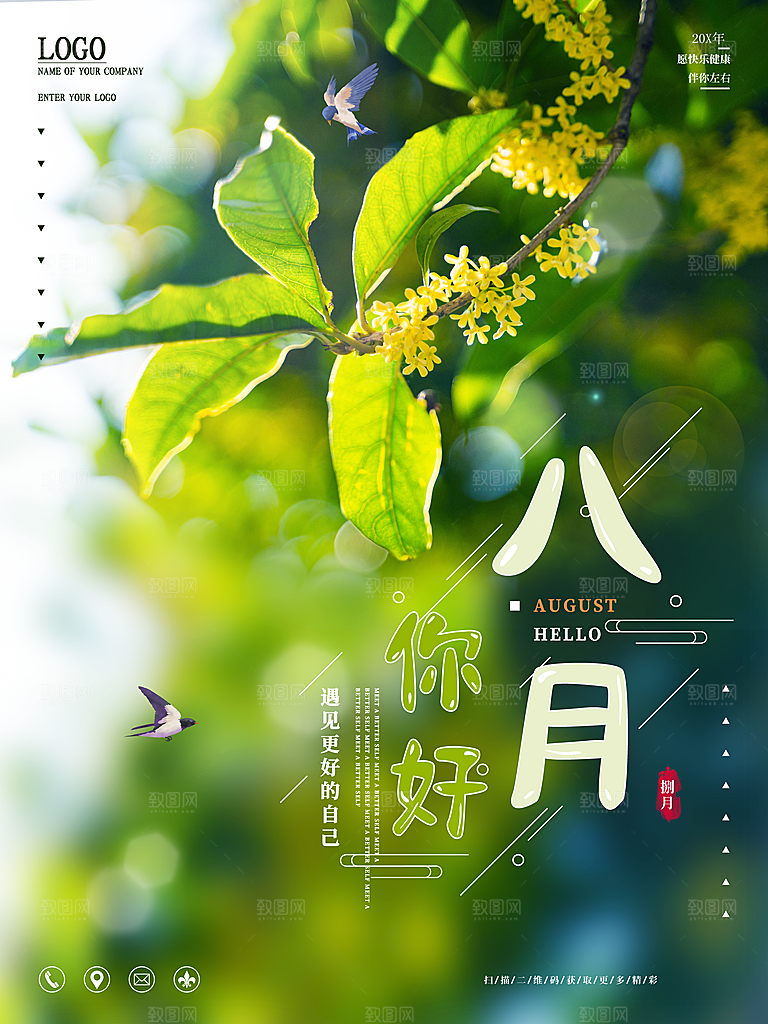 八月你好宣传海报