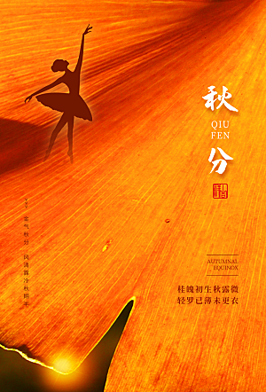 传统节气秋分海报模板