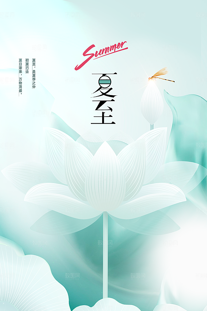 夏至节气传统海报