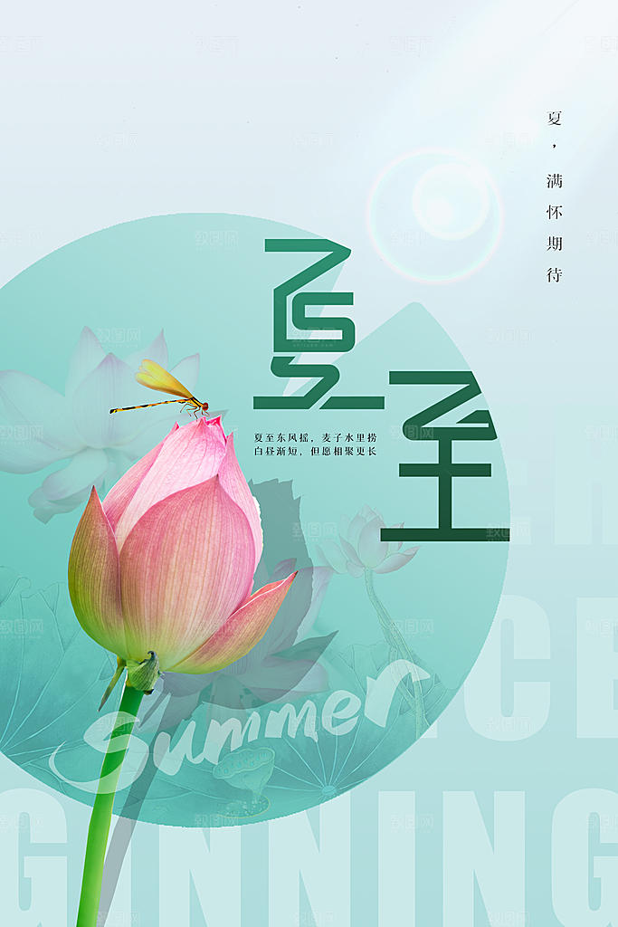 夏至节气传统海报