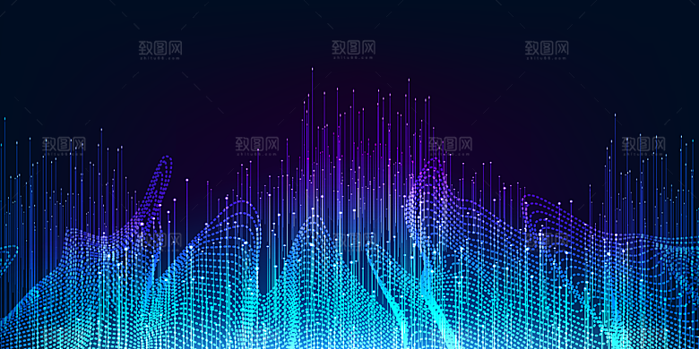 互联网大数据AI科技感蓝色展板背景