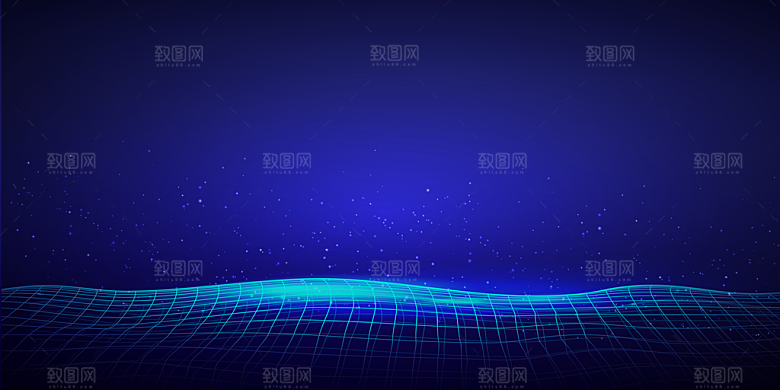 互联网大数据AI科技感蓝色展板背景