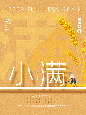 传统节气小满海报模版