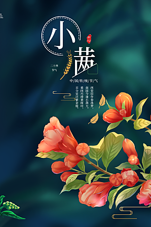 传统节气小满海报模版
