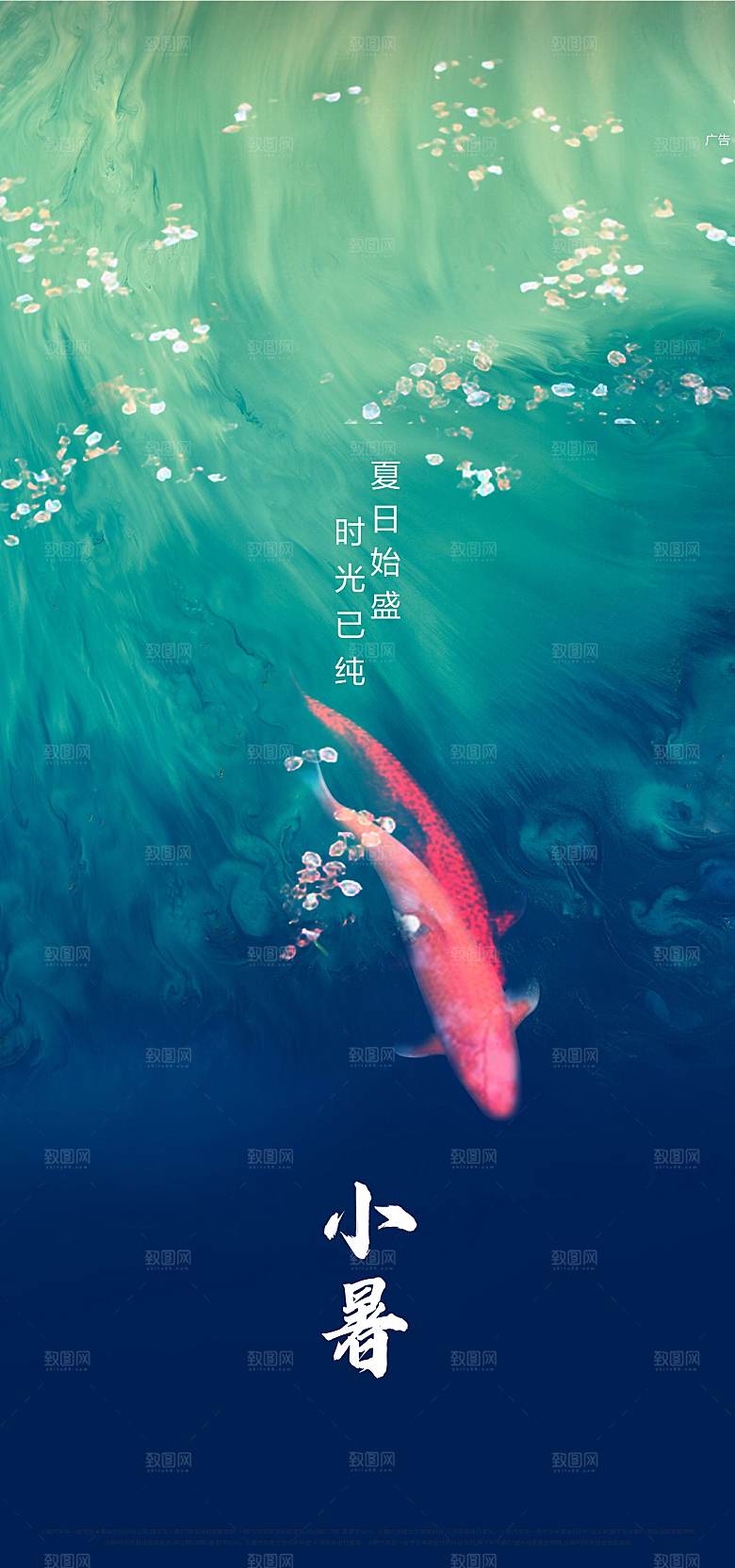 传统节气小暑海报模版