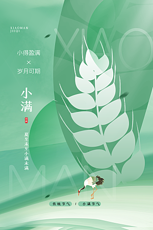 传统节气小满海报模版