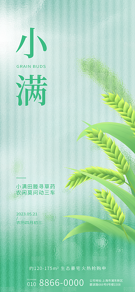 传统节气小满海报模版
