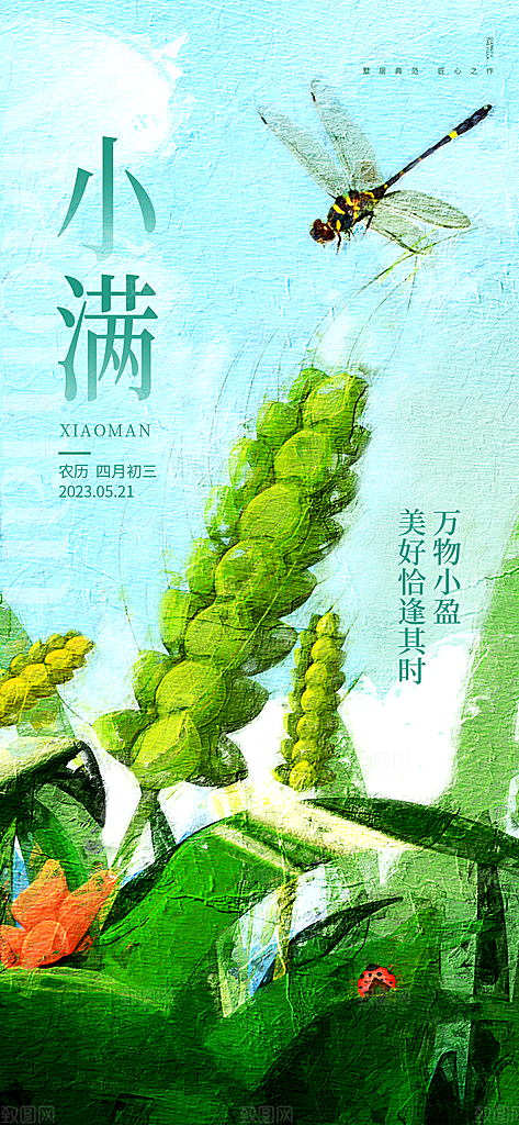 传统节气小满海报模版