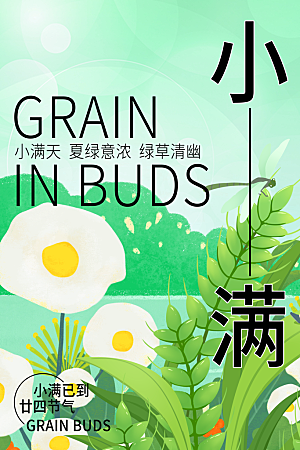 传统节气小满海报模版