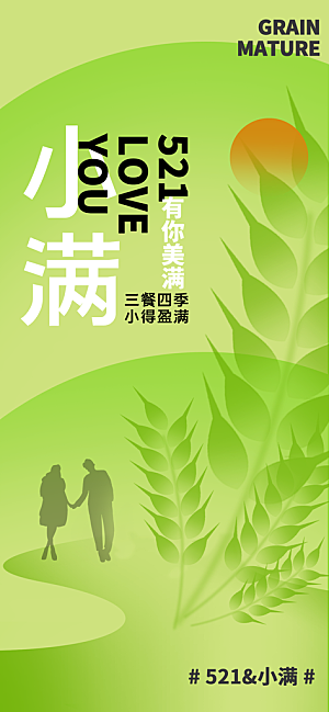 传统节气小满海报模版