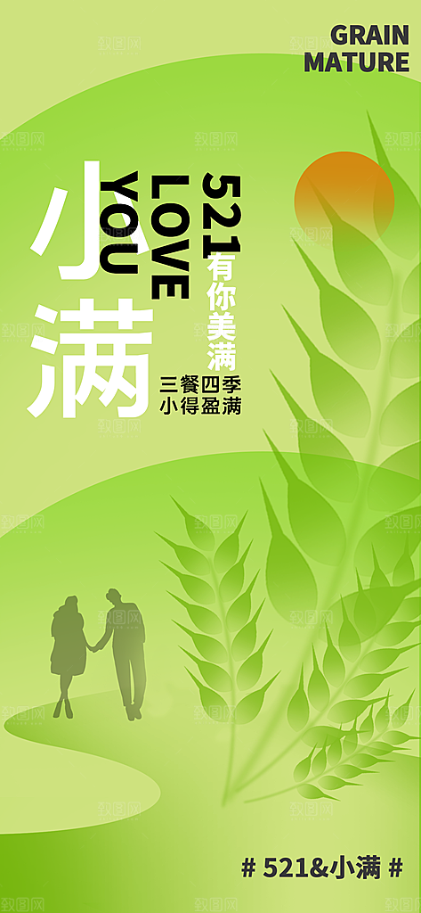 传统节气小满海报模版