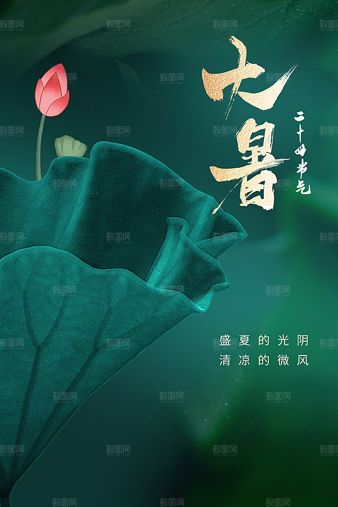 大暑节气传统活动海报