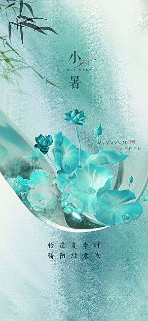 医美小暑节气海报模板