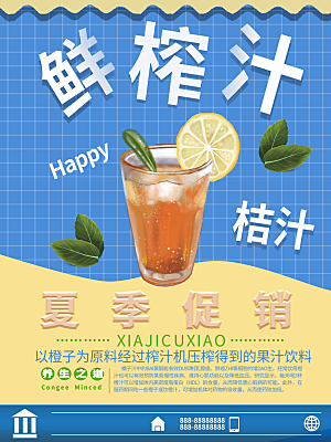 夏季酷饮鲜榨桔汁