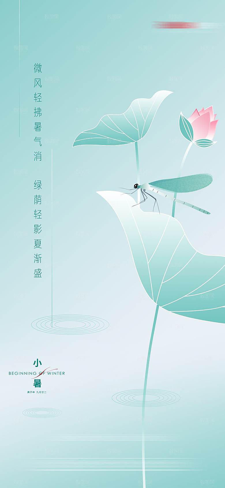 小暑节气简约大气海报