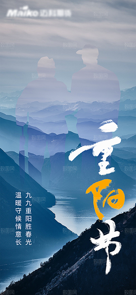 重阳节节日简约大气海报