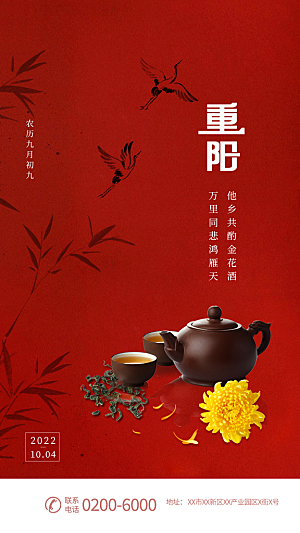 重阳节节日简约大气海报
