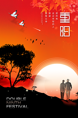 简约大气重阳节节日海报