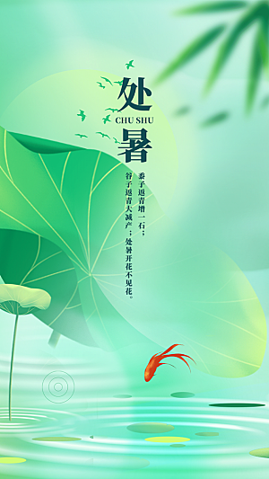 二十四节气处暑炎热节气海报