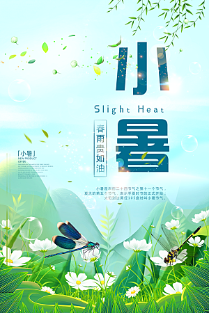 小暑节气简约大气海报