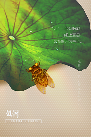 处暑节气传统活动海报